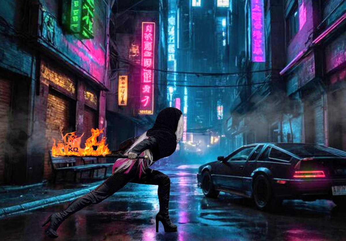 KitanaQueen_'s tweet photo. Be The Bright Light In The Darkness. Achieve The Mission-- No Matter What, Warrior". ⚔️🔥 LIVE TOMORROW. Yeilding Double Fire Swords In Combat Heel Boots🐾🦇 #FireSword #MartialArts #IRL #CyberPunk #Artist #NeverGiveUp #GamerGirl #Fitness https://t.co/g0VcIpdL3l