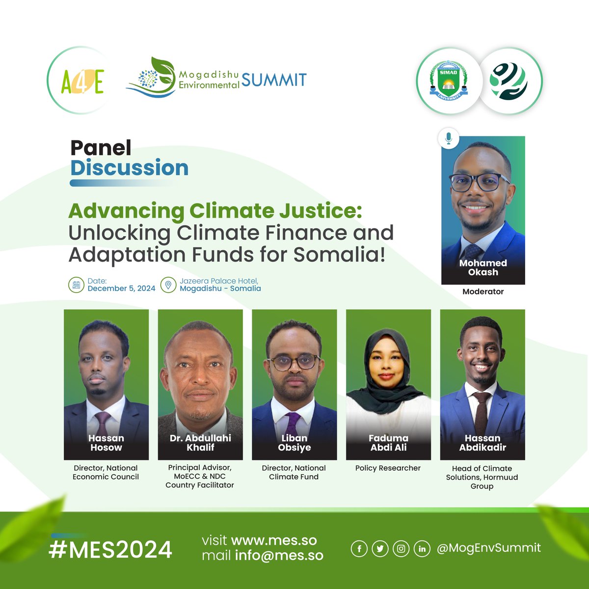 𝙋𝙖𝙣𝙚𝙡 𝘿𝙞𝙨𝙘𝙪𝙨𝙨𝙞𝙤𝙣 𝙄𝙄𝙄
"Advancing Climate Justice: Unlocking Climate Finance and Adaptation Funds for Somalia" explored strategies to mobilize resources and drive sustainable adaptation <a href="/MogEnvSummit/">Mogadishu Environmental Summit</a> 

#MES2024 
#ClimateFinance
#ClimateJustice 
#Adaptation