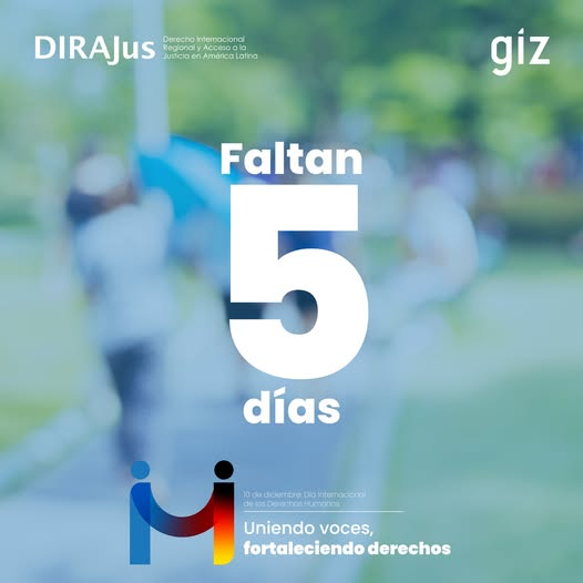 DiraJus's tweet photo. ¡Solo 5 días para el Día Internacional de los Derechos Humanos! En DIRAJus, seguimos impulsando el cambio al unir voces y defender los derechos que nos hacen iguales. 👋
#UniendoVoces #FortaleciendoDerechos #DerechosHumanos https://t.co/eb7hC3YRIY