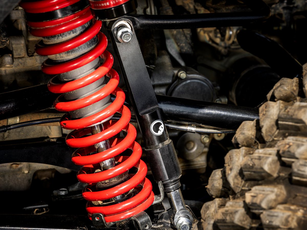 superatvtweet's tweet photo. π¨ You like to cruise through winding trails and over whoops. But when you put the pedal down, you can lose control fast. Keep your #UTV in contact with the ground and get better control with #SuperATVβs #Honda #TalonR Sway Bar Shock. It replaces a sway bar link with a shock-absorbing link that allows your suspension to articulate better. It lets you corner hard without rolling your Talon. ππ