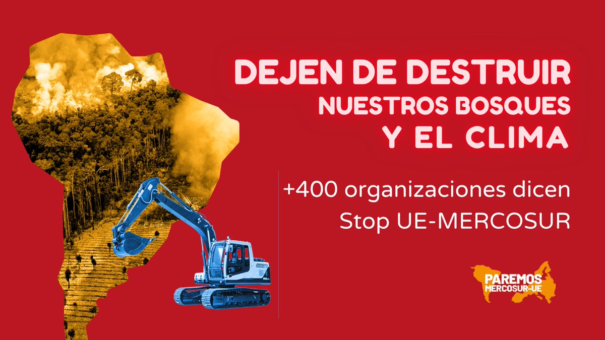 🌎 Durante la Cumbre del Mercosur, se está avanzando en un nuevo cierre político del acuerdo UE-Mercosur, el segundo intento tras 2019.

📢 ¿Por qué decimos #ParemosMercosurUE? 

Les invitamos a leer nuestros documentos: 

argentinasintlc.org/tag/mercosur-u…