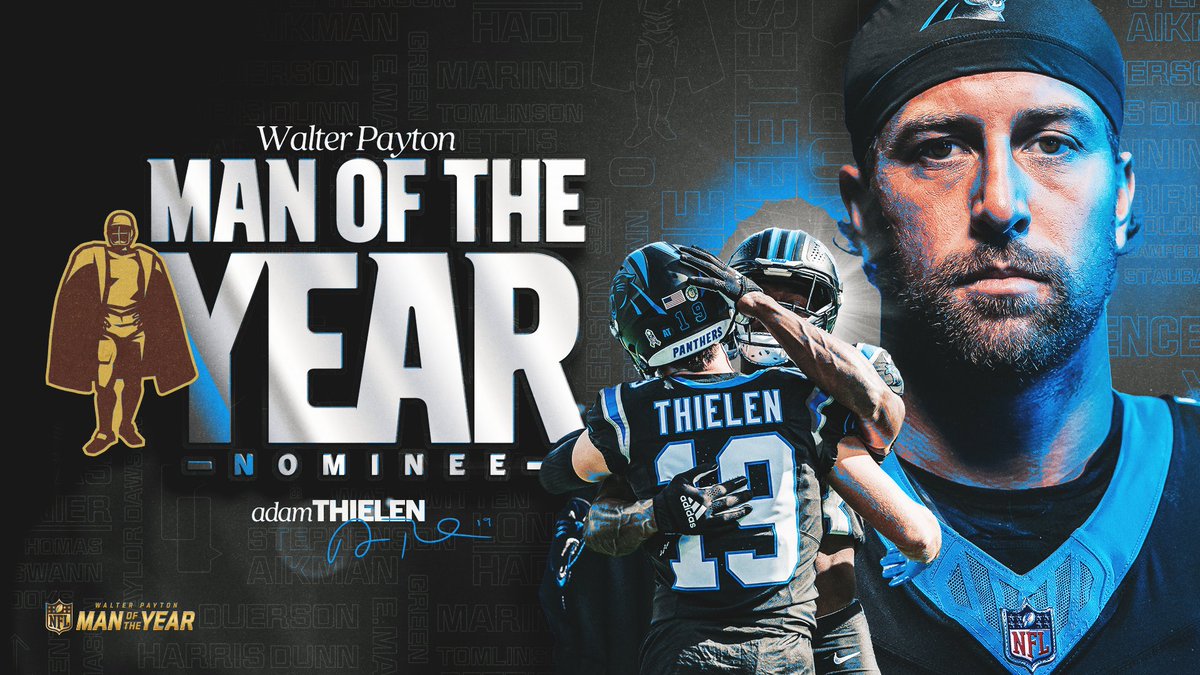 Adam Thielen nominated for Walter Payton NFL Man of the Year Award

panthers.com/news/adam-thie…