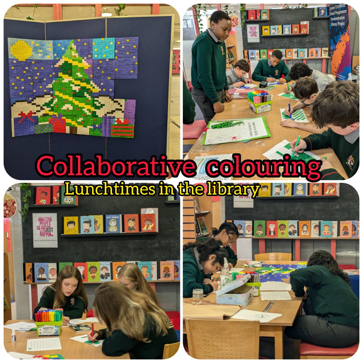 Working on some Christmas art together <a href="/jcsplibraries/">JCSP Library Project</a>!