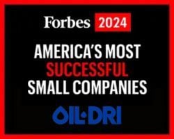 We're honored to announce that Oil-Dri Corporation of America was ranked on Forbes' List of America's Most Successful Small-Cap Companies for the second year in a row. Thank you for your support and trust as we continue to create value from sorbent materials.