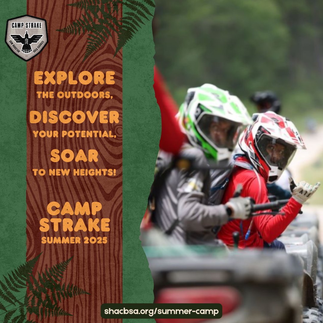 🌲Calling all Scouts!🏕️ Join us at Camp Strake for an unforgettable adventure this Summer 2025! 🌞 EXPLORE the great outdoors, DISCOVER your full potential, and SOAR to new heights with us! 🚀 Register now at shacbsa.org/summer #CampStrake #Summer2025 #ExploreDiscoverSoar 🌟