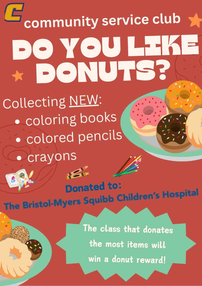 CMS Social Media Club (@cmssocial_media) on Twitter photo Community Service Club is collecting new coloring books, colored pencils, and crayons. Please bring them to your period one (non gym) teacher! <a href="/ColoniaMiddle/">Colonia Middle School</a> Community Service Club is collecting new coloring books, colored pencils, and crayons. Please bring them to your period one (non gym) teacher! <a href="/ColoniaMiddle/">Colonia Middle School</a>