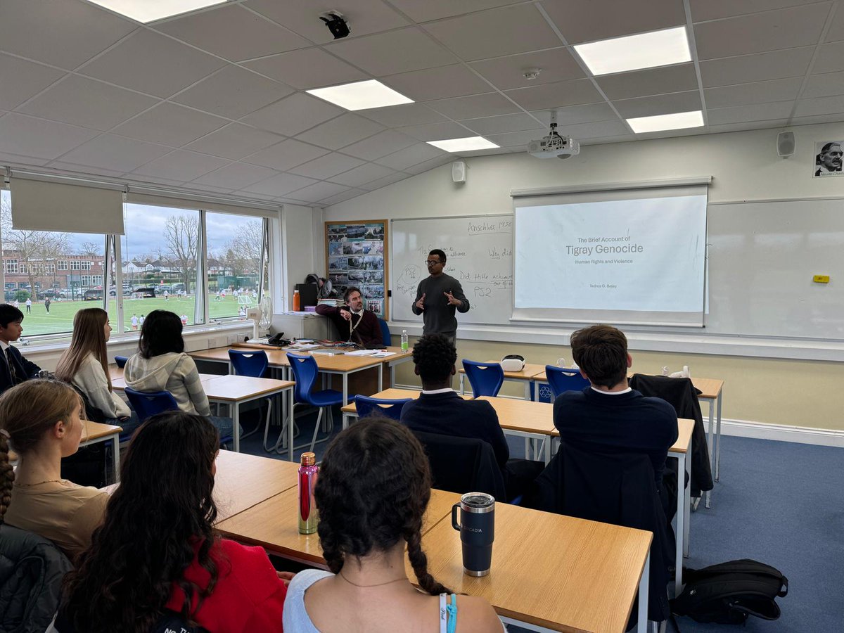 TedrosGBelay2's tweet photo. Today we premiered our short documentary film 'Remember Tigray VR' a 360° immersive experience that narrates the story of Mahlet, Tigrayan #GBV victim to Hampton School's 'Genocide80Twenty' group and briefed them the accounts of #TigrayGenocide. 

Script by: @DrChTouati https://t.co/VdOEPCr66n