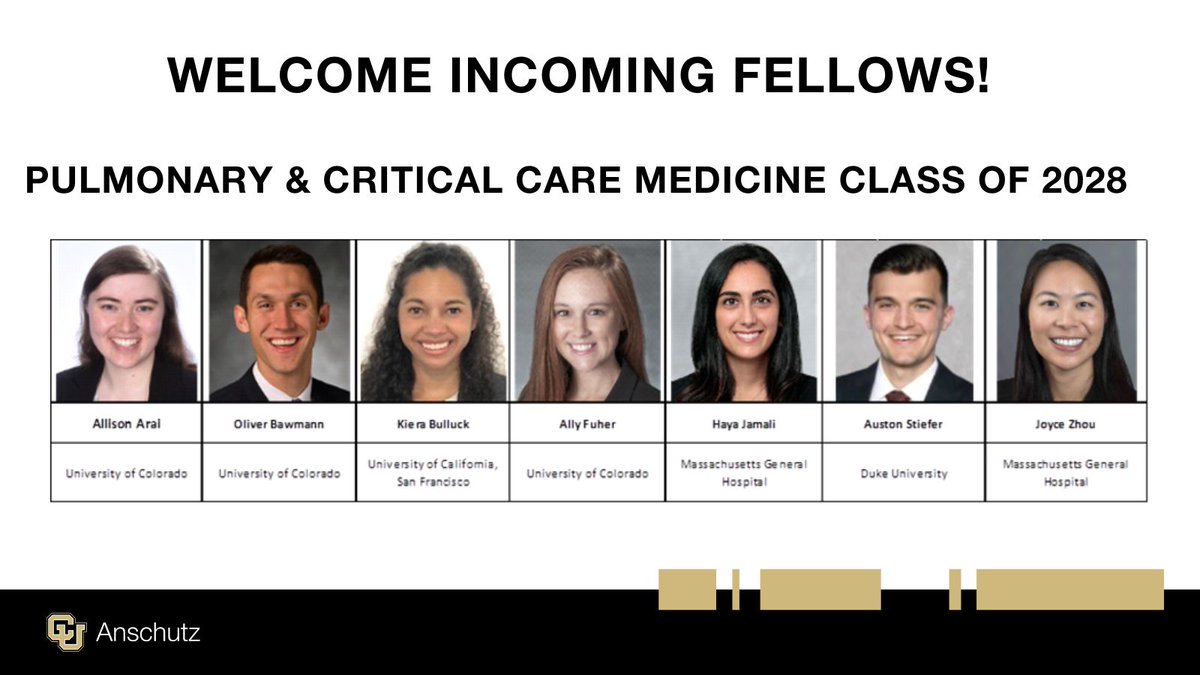 CU Pulmonary & Critical Care Medicine (@cu_psccm) on Twitter photo We are pleased to announce our incoming fellowship class! Our fellowship program was able to recruit outstanding candidates from all over! Welcome to CU PSCCM! We are pleased to announce our incoming fellowship class! Our fellowship program was able to recruit outstanding candidates from all over! Welcome to CU PSCCM!