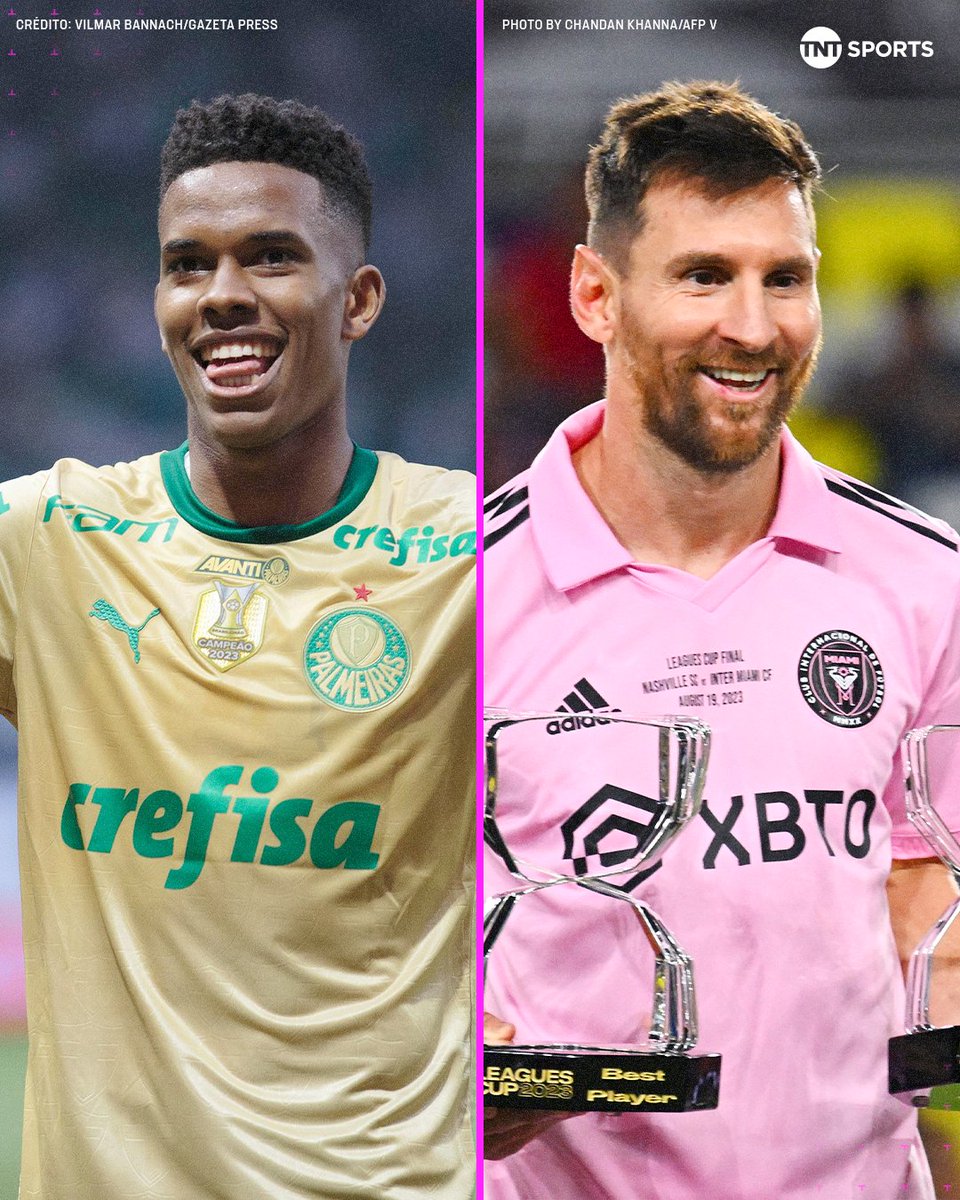TNTSportsBR's tweet photo. TEREMOS MESSINHO X MESSI 🐐🐷 Estêvão, que ganhou o apelido na base, enfrentará o Messi. Isso é muito fod@, tá? Estamos vendo a geração nova chegar com tudo!! 👏 https://t.co/VH0zcgBzx8