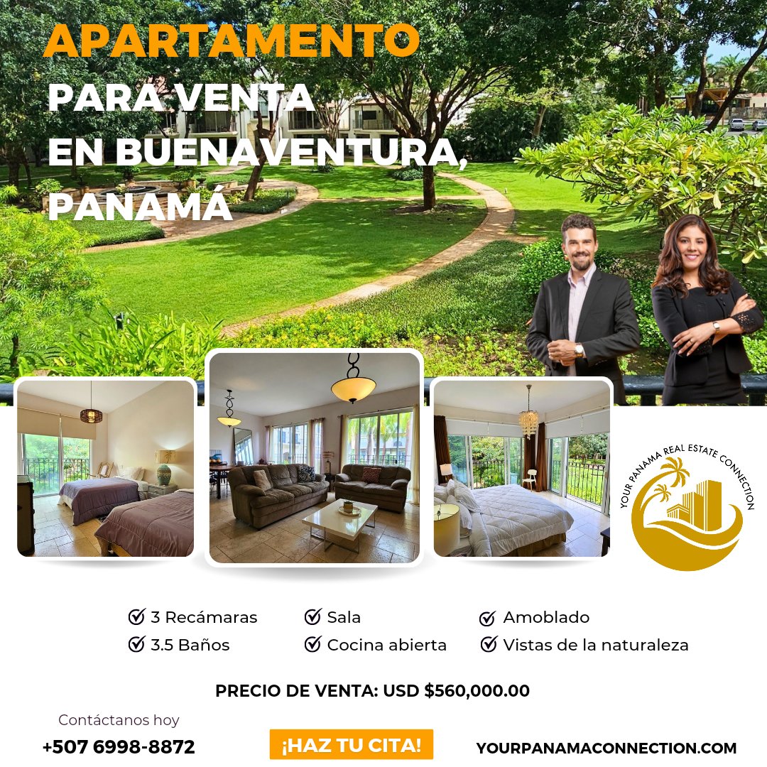 YourPanamaC's tweet image. Vive en Buenaventura y disfruta del lujo de estar en la playa 🏝
De venta apartamento turn key 🔑 de 156m2,3 recámaras,3.5 baños,2 estacionamientos.
Precio de venta USD $560,000.00
Excelente inversión para ponerlo en Airbnb.
Para agendar una cita contáctanos al +507 6998-8872