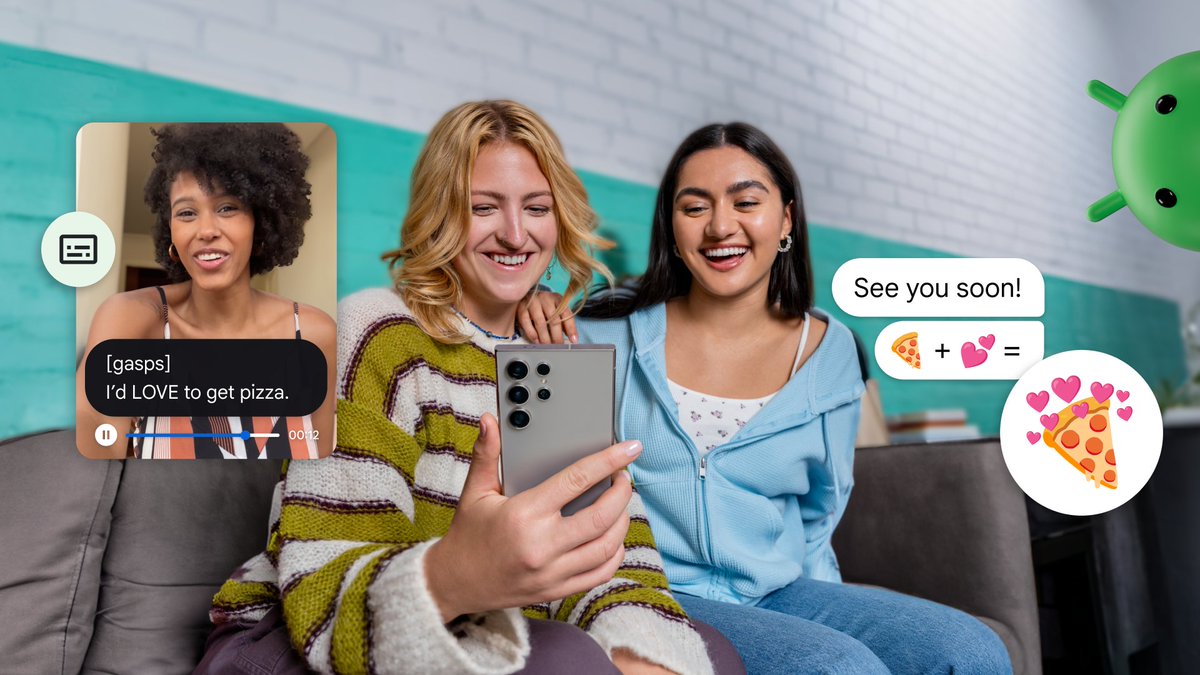 Six new Android AI features help you express yourself and connect your digital life to real-world experiences. From audio captions to new Emoji Kitchen combinations, it’s all about you being you. Check out the latest updates. 👉 blog.google/products/andro…