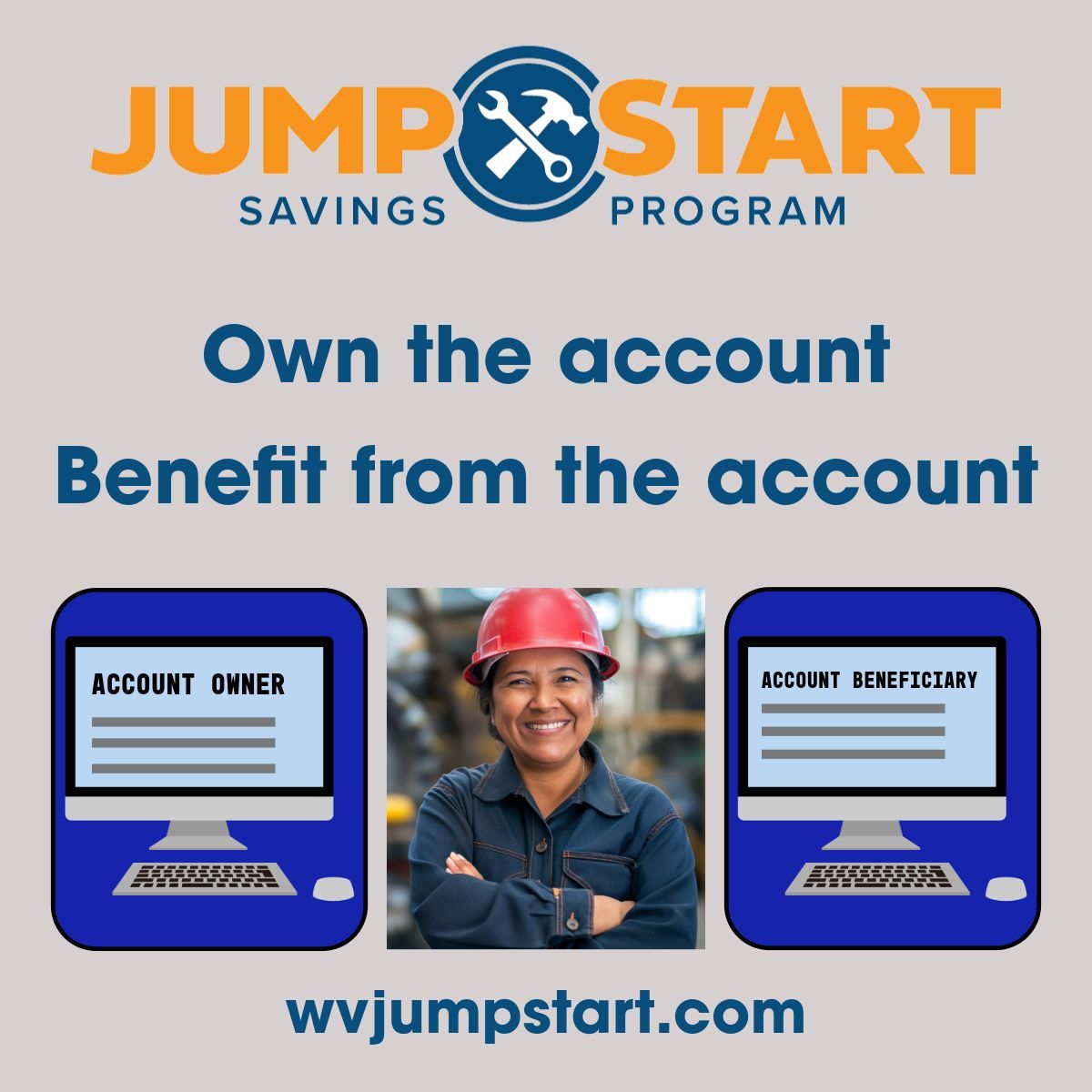 WVTreasury's tweet image. Saving for you own future? When you open a Jumpstart savings account you can name yourself as the account beneficiary! Learn how to Jumpstart your career at wvjumpstart.com

#BuildingASkilledWorkforce #WVJumpstart