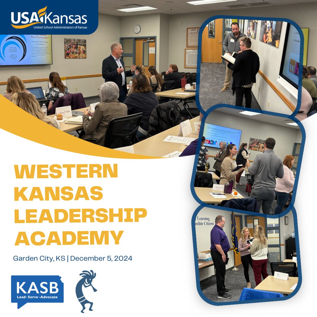 USAKansas's tweet photo. Teachers in the Western Kansas Leadership Academy met today to learn about What Matters Most, influences on student learning, and more! This program seeks to build leadership capacity through investment in teachers! Thank you @KASBPublicEd and @swplains for your partnership. https://t.co/kwuobslWo4