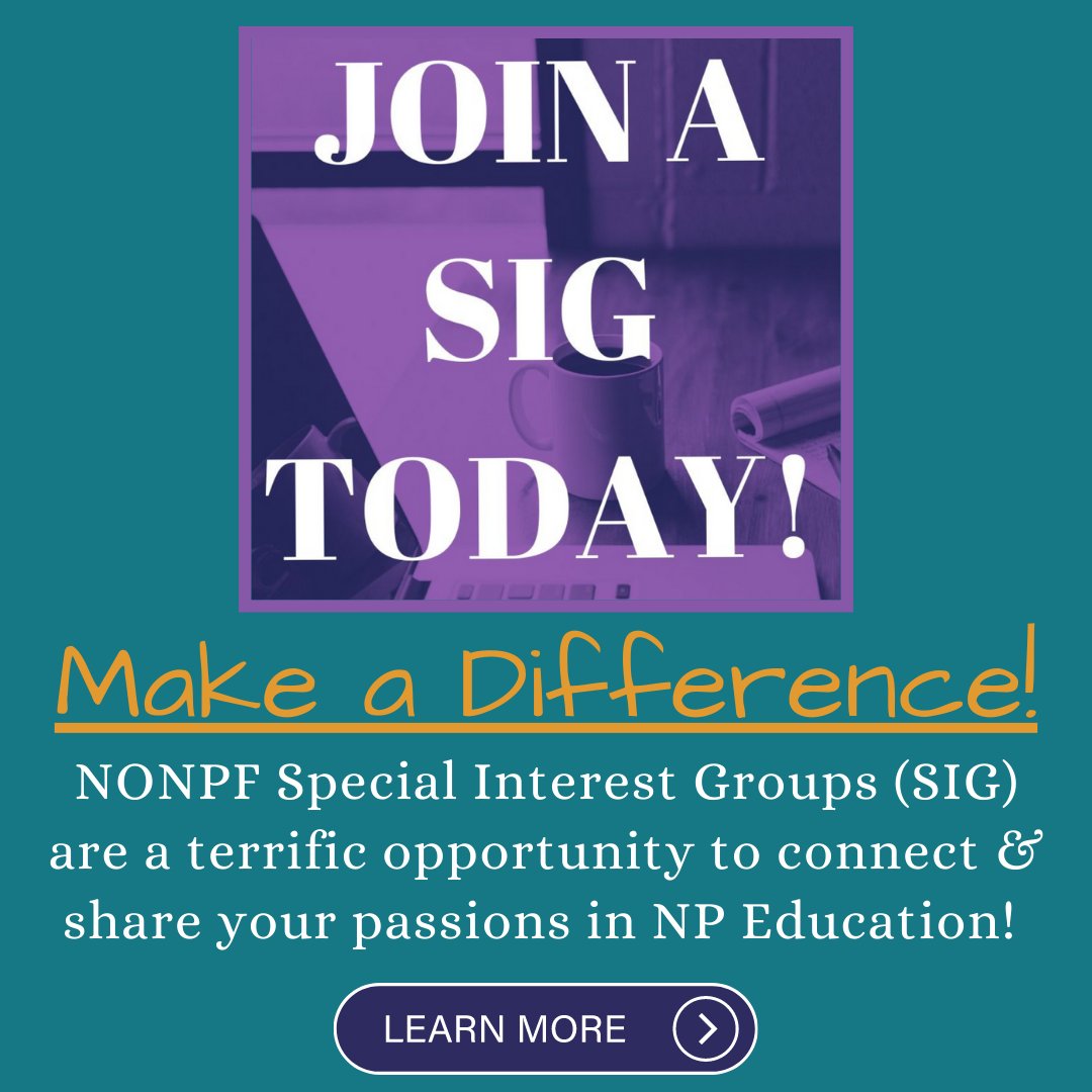 Let’s discuss opportunities and how we can move through this together! Join the NONPF Special Interest Group today! #NONPF #SIG

nonpf.org/page/SIGgroups