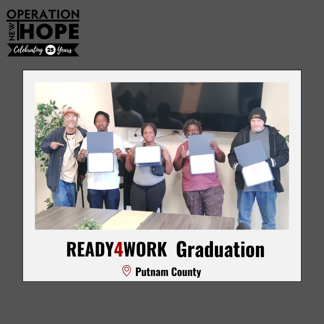 renewhope's tweet photo. We recently celebrated our second #Ready4Work graduation in Putnam County! Congratulations to these four incredible clients for your hard work and dedication.🎓 #Reentry https://t.co/X2Zl1CtuVd