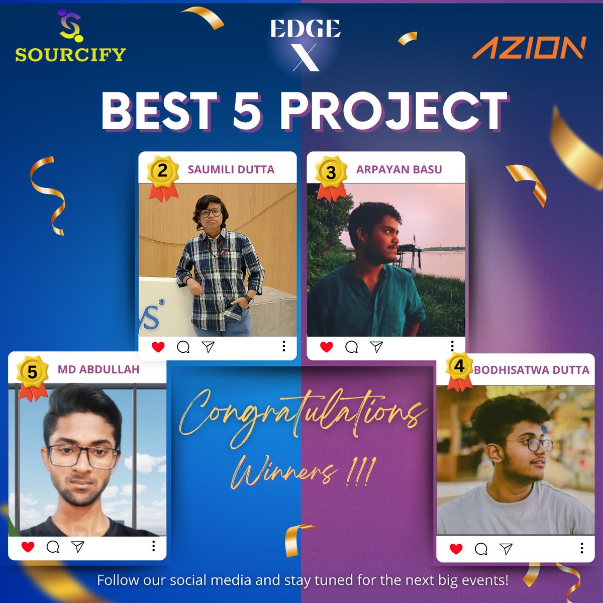 SourcifyIN's tweet photo. 🌟 Top 10 Champions:
1️⃣@02_ghosh
2️⃣@aumidutta
3️⃣Arpayan Basu
4️⃣@Bdutta27070014 
5️⃣@MdAbdullah14325
👏 Amazing work by all! But wait, there's more… https://t.co/PlVVSeEjCR