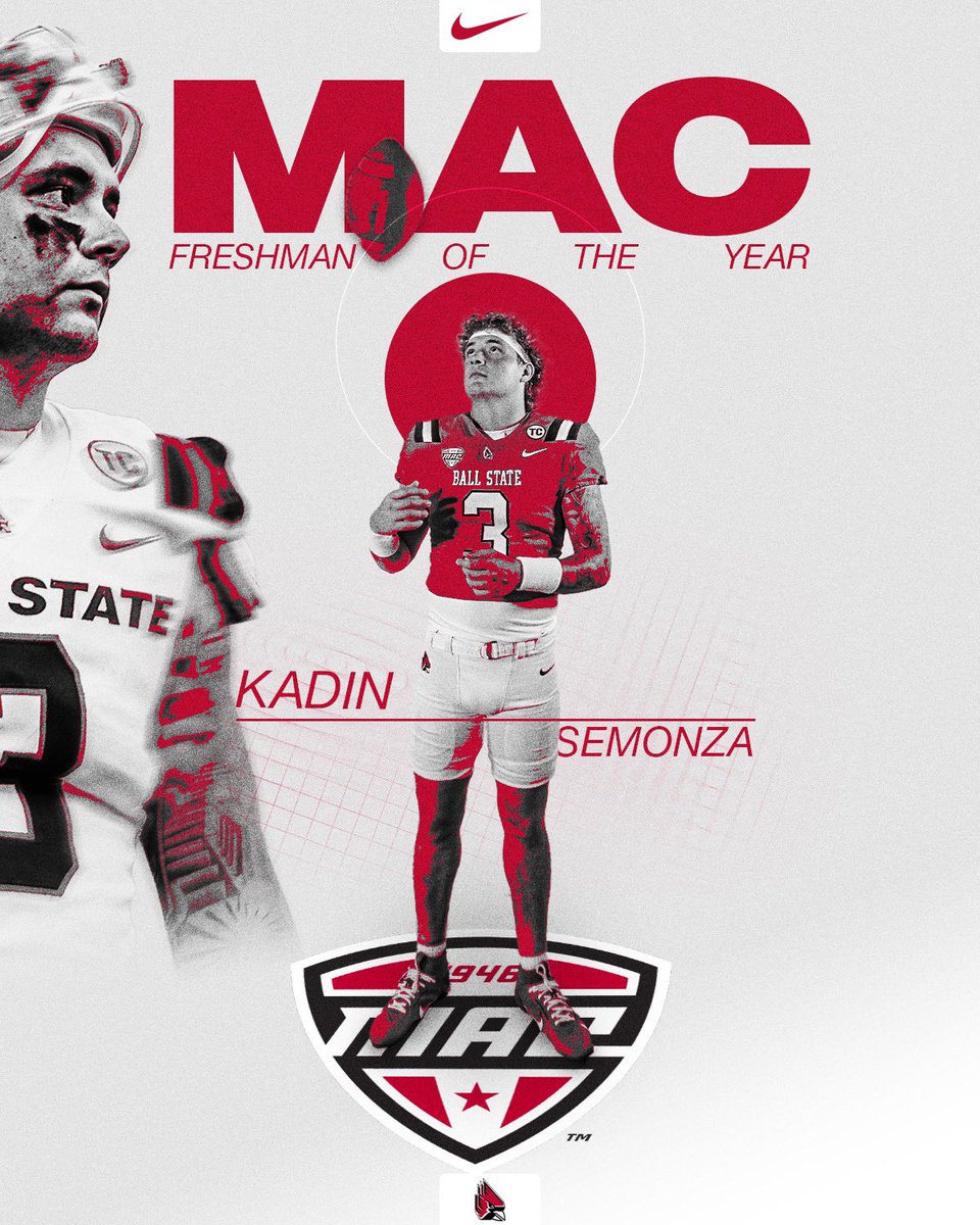 Ball State Football (@ballstatefb) on Twitter photo Heโs like that. Congrats <a href="/kadinsemonza/">Kadin Semonza</a> on winning @macsports Freshman of the Year ๐ค Heโs like that. Congrats <a href="/kadinsemonza/">Kadin Semonza</a> on winning @macsports Freshman of the Year ๐ค