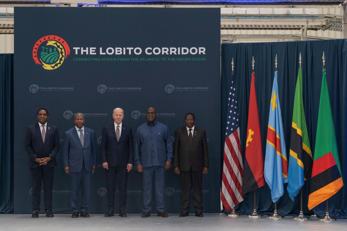 POTUS46Archive's tweet photo. The Lobito Trans-Africa Corridor represents the right way to invest in partnership with countries and people.

As a part of this project, in Angola, we will install clean energy infrastructure to power hundreds of thousands of homes and expand high-speed Internet for millions. https://t.co/DiG331LMwd