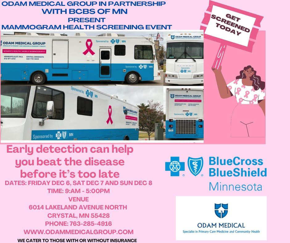 OdamMedgroup's tweet photo. Odam Medical Group will be offering the services below during the launching of our new Mammogram|Women’s Health services
~Sage Program~
1.Pap Smear
2.Bone Density 
3.Cervical Exam 
4.Breast Exam 
5.Flushot
6.Covidshot

See flyer for more info https://t.co/nKmmb1qmHa