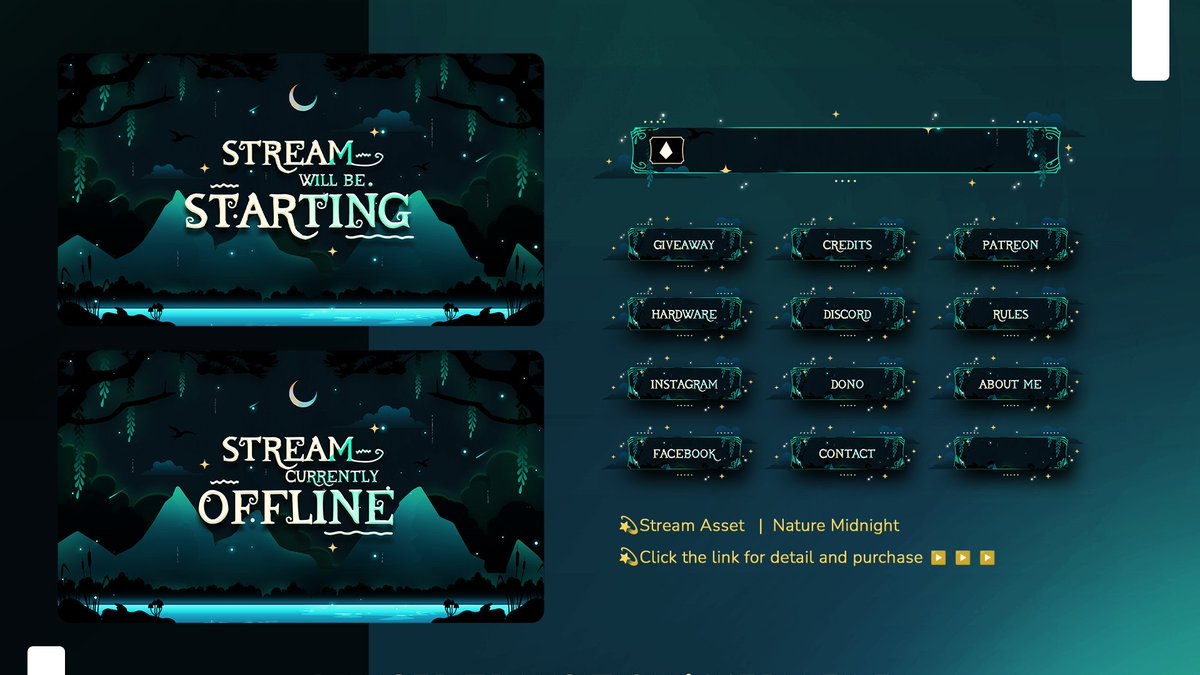 Stream_Bliss's tweet photo. We’re back! 🌙New Animated Screen Pack + 25% OFF everything! 🎉 Grab yours now! 🌌

▶️ https://t.co/iWFJsbxTQc

Happy Shopping 🛒🛒
#StreamDesigns #Discount #Sale #Vtuber #Streamer #Overlay #Mountain #Forest #Green #Game #CelestialMystical #Aesthetic #Etsy #Japan #Twitch #Nature https://t.co/lNte1I8r2k
