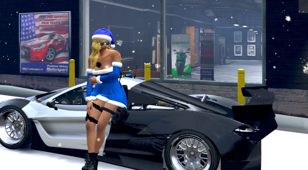 PackRP_GTA's tweet photo. 23-27日はメンテナンス予定ですが、
Christmas気分は味わいたい！

サンタ帽かぶって、みんなでソリ車に乗りませんか！！？
無人ディーラーで超激安で買えちゃいます！😍

#PackRP https://t.co/rbTk82HSHW