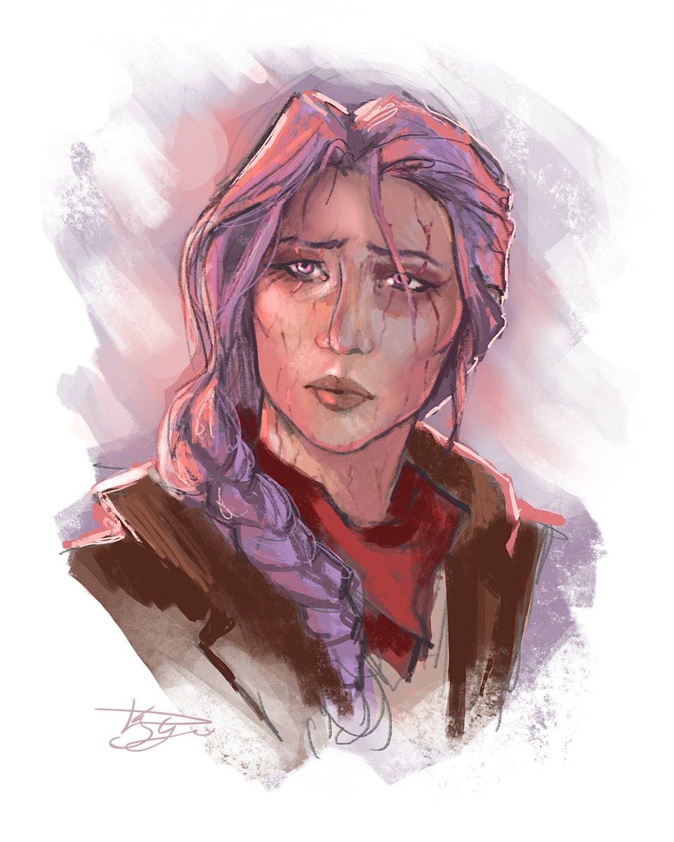 NerdyNostalgia_'s tweet photo. She’s gonna be fine… right? 
Anyways Liliana Temult! Love how this one turned out and I’ll definitely be exploring this style more!

Liliana created by @matthewmercer on @CriticalRole #criticalrole #criticalrolefanart #bellshells https://t.co/dYXj88LiyP