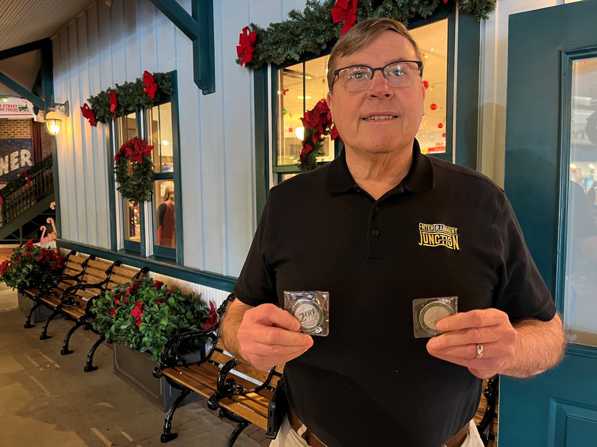 West Chester awards Don Oeters, owner of <a href="/EnterTRAINmentJ/">EnterTRAINment J's</a>, a #wcstepsup Challenge Coin in gratitude for so many years of magical moments and memories made at the world famous indoor model train museum! Visit before their doors close forever January 5, 2025 trst.in/9fEWWa