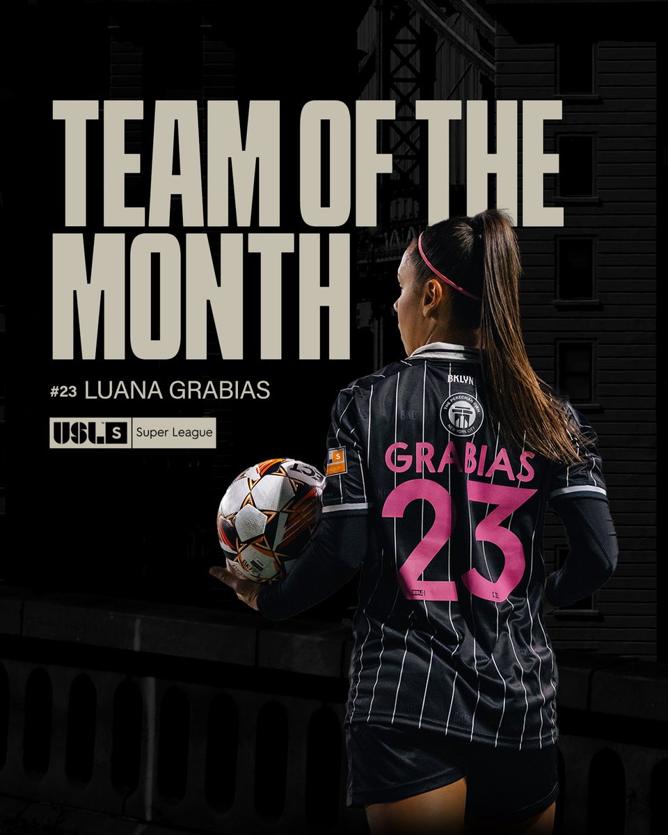 Brooklyn Football Club W (@_brooklynfcw) on Twitter photo Many are excited, few are surprised.⚡️
Congratulations to <a href="/LuanaGrabias/">Luana Grabias</a> on her inclusion in the USL Super League November 2024 Team of the Month!⚫️⚪️
#bkfc #brooklynfc Many are excited, few are surprised.⚡️
Congratulations to <a href="/LuanaGrabias/">Luana Grabias</a> on her inclusion in the USL Super League November 2024 Team of the Month!⚫️⚪️
#bkfc #brooklynfc
