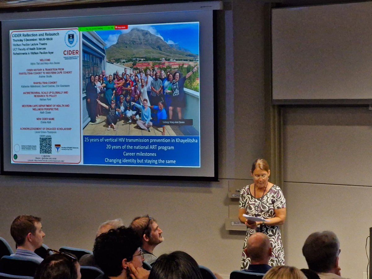 Nisha Jacob (@nishanne_jacob) on Twitter photo Such a special celebration of <a href="/uctcider/">CIDER, School of Public Health, UCT</a> today <a href="/UCT_SPH/">UCT School of Public Health</a> <a href="/UCTHealthSci/">UCT Health Sciences</a>. In awe of the many stalwarts who brought ART to South Africa at such trying times - making the impossible happen and saving lives! We salute you and the foundations you have laid to strengthen healthcare! Such a special celebration of <a href="/uctcider/">CIDER, School of Public Health, UCT</a> today <a href="/UCT_SPH/">UCT School of Public Health</a> <a href="/UCTHealthSci/">UCT Health Sciences</a>. In awe of the many stalwarts who brought ART to South Africa at such trying times - making the impossible happen and saving lives! We salute you and the foundations you have laid to strengthen healthcare!