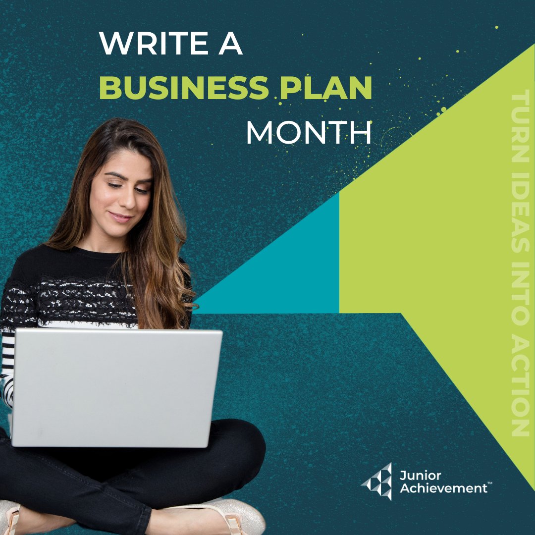 It's Write a Business Plan Month! Junior Achievement teaches students how to turn ideas into action with skills in planning, budgeting, and more. Ready to support future entrepreneurs? Contact us today! #WriteABusinessPlan #JAInspires