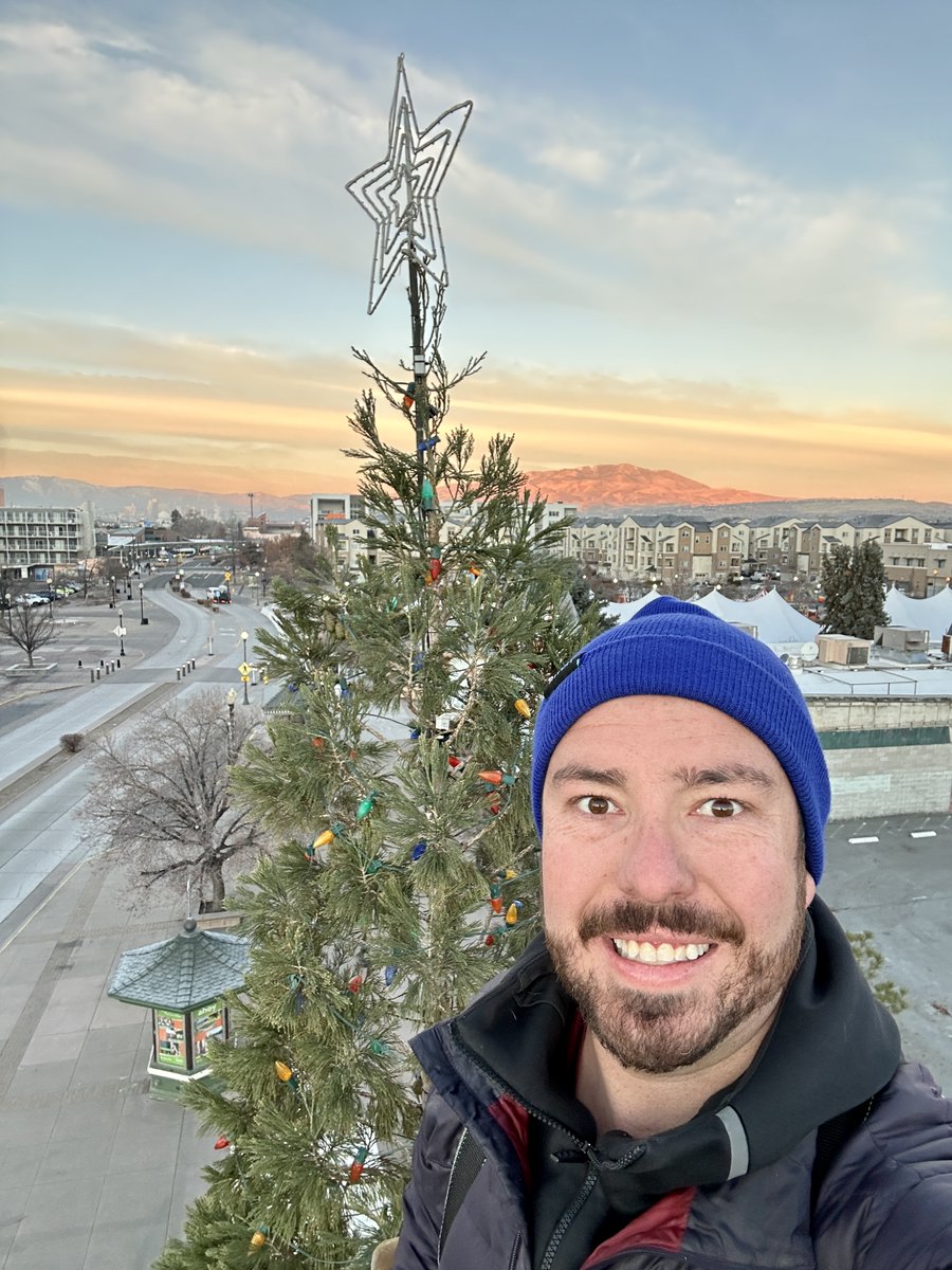 AbbottOgraphy's tweet photo. It’s beginning to look a lot like Christmas in Sparks! 🎅🎄 This morning I joined our amazing Public Works team to help decorate the Christmas tree on Victorian Square. Don’t miss the tree-lighting ceremony this Friday, Dec. 6th, at 6:30 PM—it’s always magical! ✨ https://t.co/i9U6uhhH0S