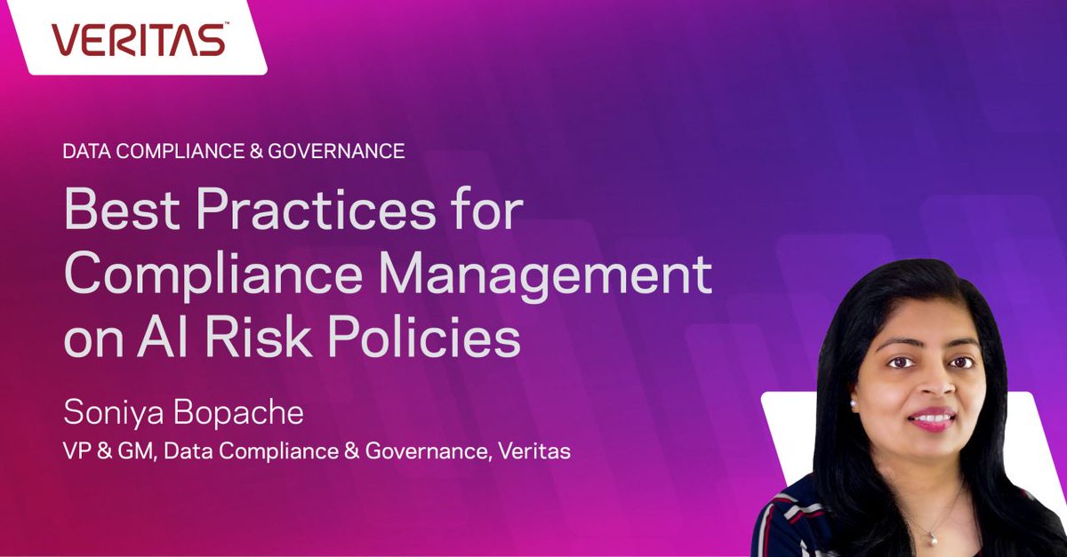 Effective compliance management is essential to ensure that AI technologies are used ethically, legally, and safely. In her latest blog, Soniya Bopache shares best practices for managing AI compliance risks. Learn more: vrt.as/3XLx7KX