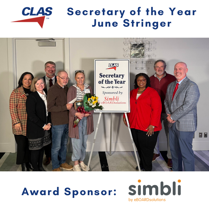 clasleaders's tweet photo. 🎉 Congratulations to June Stringer of Saraland High School for being named the 2024-2025 CLAS Secretary of the Year! 🏆 Her dedication and service are truly inspiring. Thank you, Simbli @eboardsolutions, for sponsoring this prestigious award. Read more: https://t.co/O2hDPLpGjk https://t.co/CLPGOMrrAl