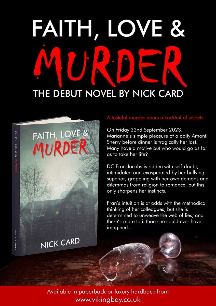 NickCard1977's tweet photo. For the rest of December, I'm selling my debut novel "Faith, Love &amp; Murder" at a discounted rate. Please see the blurb.

 Complementary bookmark!

 Happy to sign it!

Paperback for £7 (normally £10).

Hardback for £10 (normally £15).

+ P &amp; P.

If interested, PM me.

#crime https://t.co/8Qm362SNoH