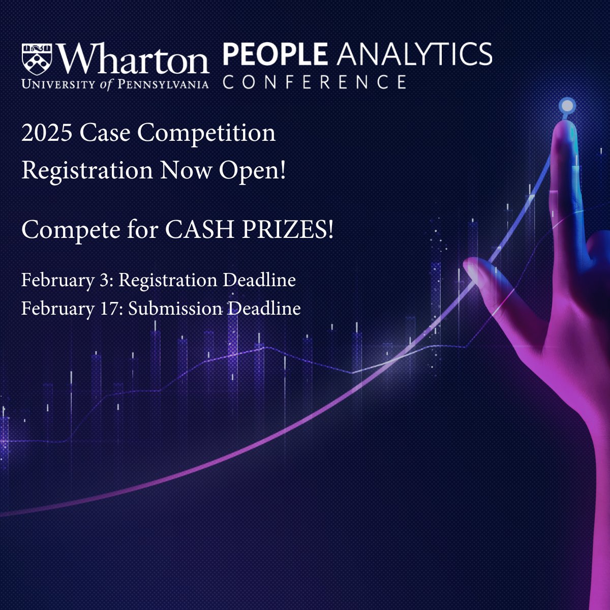 Wharton People Analytics (@whartonpa) on Twitter photo STUDENTS: the 2025 WPA Case Competition is live!
Compete for CASH PRIZES & tackle real-world challenges with data.
Proudly partnered with <a href="/SkillUpOrg/">SkillUp Coalition</a>, helping workers find high-growth careers that don't require a degree.
Sign up now: whr.tn/wpa-competitio… STUDENTS: the 2025 WPA Case Competition is live!
Compete for CASH PRIZES & tackle real-world challenges with data.
Proudly partnered with <a href="/SkillUpOrg/">SkillUp Coalition</a>, helping workers find high-growth careers that don't require a degree.
Sign up now: whr.tn/wpa-competitio…