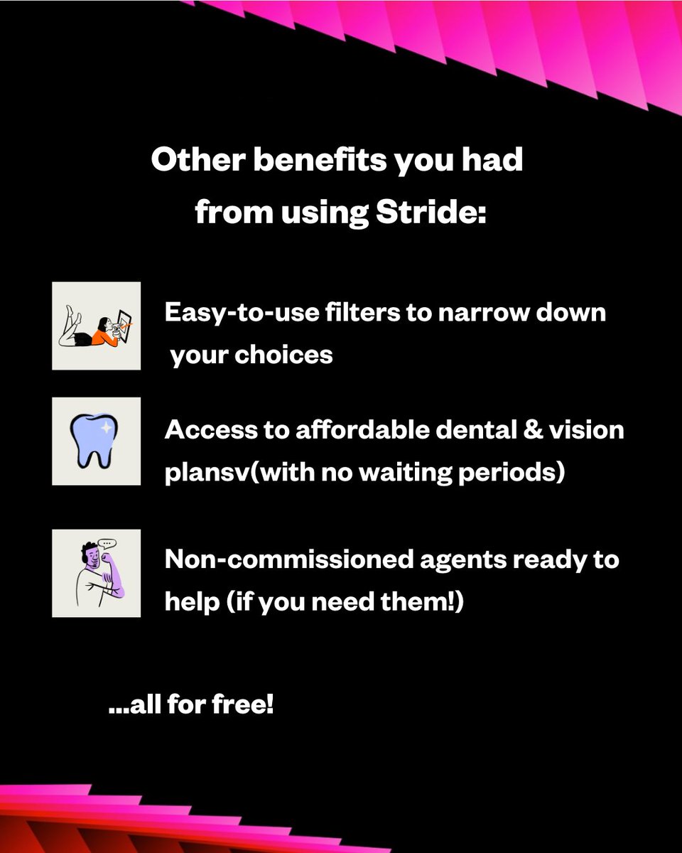 Stride (@stridehealth) on Twitter photo Hi Stride members! It's that time of year—your Wrapped is here 📥 Be sure to get 2025 health insurance before the Dec. 15 deadline. And remember, friends don't let friends overpay for health insurance 💸 stridehealth.com/shop/location Hi Stride members! It's that time of year—your Wrapped is here 📥 Be sure to get 2025 health insurance before the Dec. 15 deadline. And remember, friends don't let friends overpay for health insurance 💸 stridehealth.com/shop/location