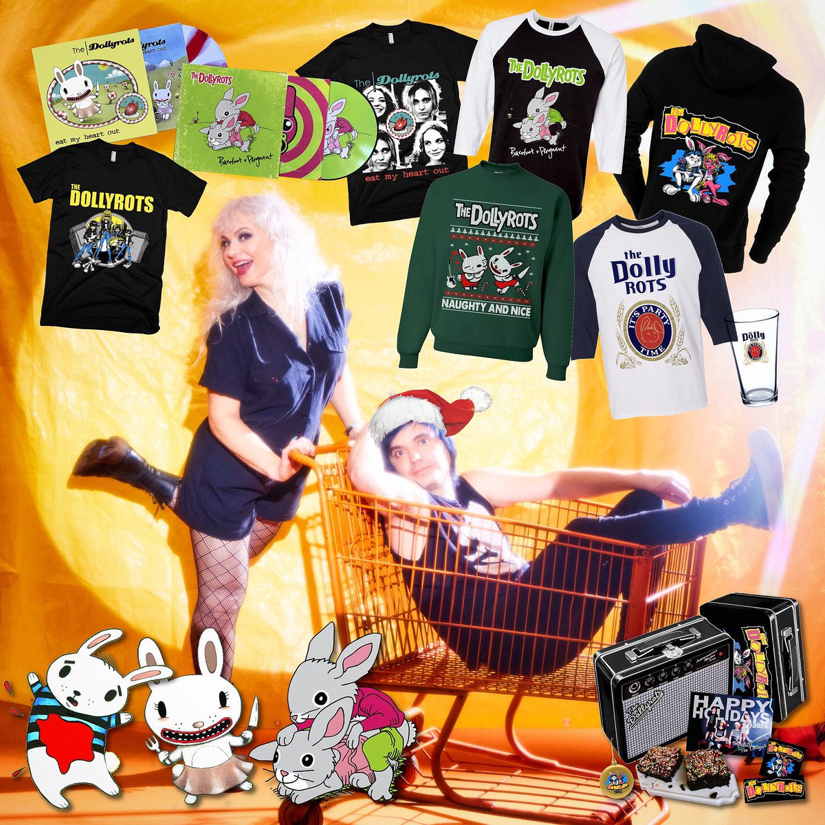TheDollyrots's tweet photo. Need something for your Xmas cart? Some brand new autographed vinyl that’s finally back in print? A sweet tee from your fav bubblegum punk band?? 

Hit up https://t.co/iQlkvKeFZs and check out the loot, there’s some personalized &amp; unique stuff we’ve got for y’all too! https://t.co/lGEs6HHcQ9