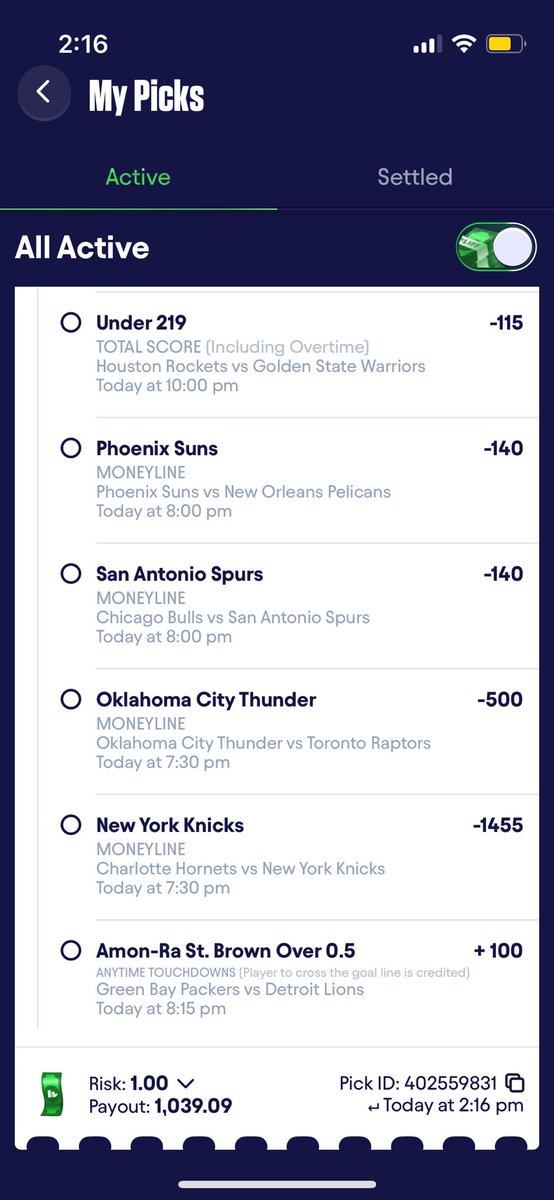 Took a few days off from tweeting (didn’t win shit) but wow am I feeling this. Kinda just clicked stuff so no explanation of the picks just trust #loganslocks $1 to $1000