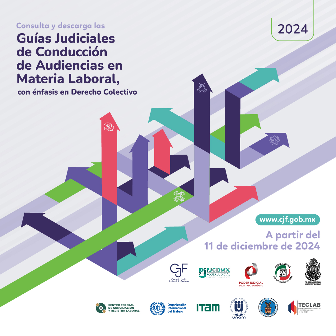 #QueNoSeTePase | 📚 A partir del 11 de diciembre estarán disponibles para consulta y descarga las Guías Judiciales de Conducción de Audiencias en Materia Laboral, con Énfasis en Derecho Colectivo.

👉 Ingresa en cjf.gob.mx