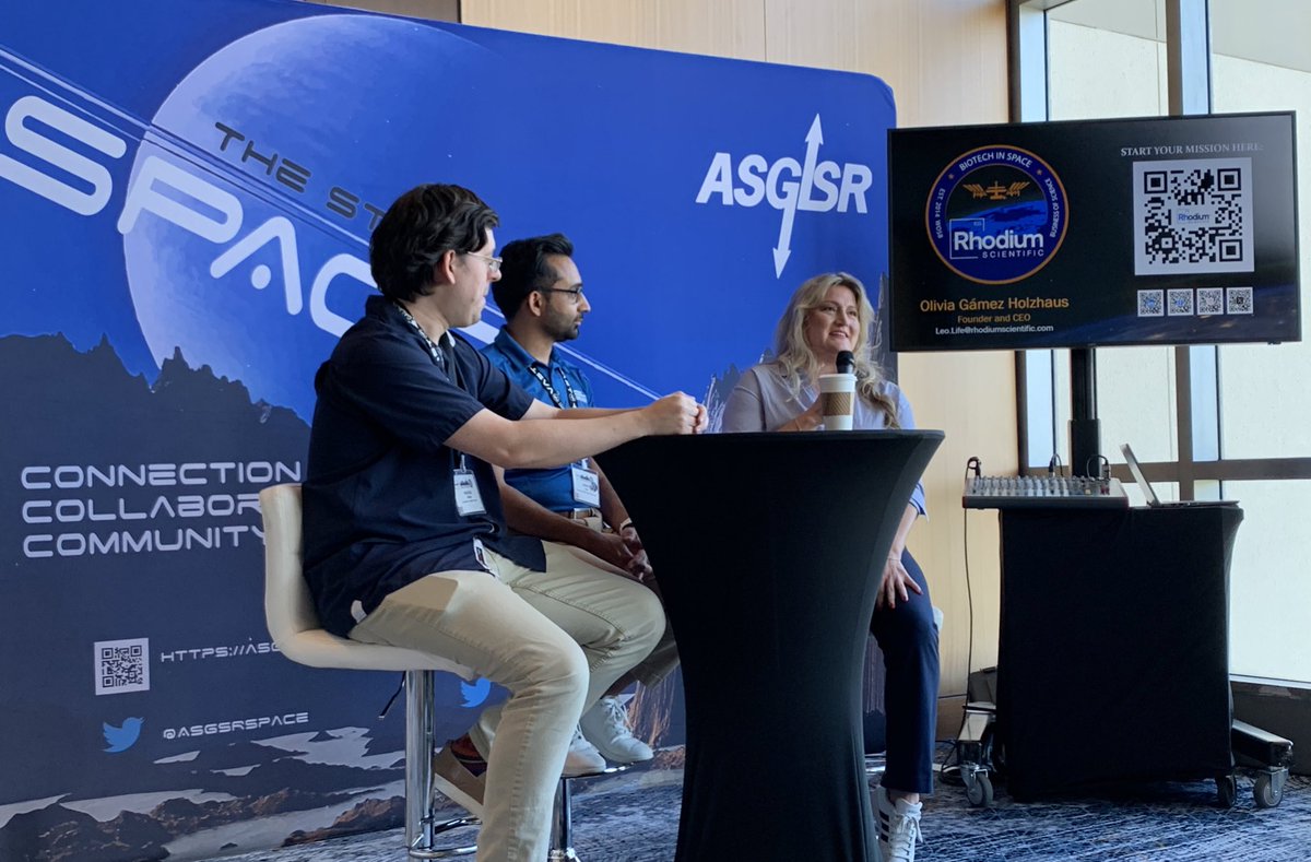 ASGSR Students (@asgsrstudents) on Twitter photo Our first fireside chat is happening now at #ASGSR2024🤩
Hear from Olivia Gámez Holzhaus, founder and CEO of <a href="/RhScientific/">Rhodium Scientific</a>, on space biotechnology and entrepreneurship! Our first fireside chat is happening now at #ASGSR2024🤩
Hear from Olivia Gámez Holzhaus, founder and CEO of <a href="/RhScientific/">Rhodium Scientific</a>, on space biotechnology and entrepreneurship!