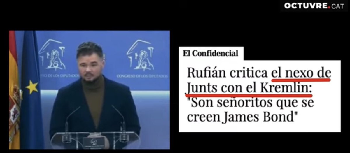 josepalay's tweet photo. En el vídeo d’@OctuvreCAT que els mitjans no volen que veieu s’explica qui hi ha rere la calúmnia de la trama russa: guàrdia civil, jutges, periodistes de @elperiodico i del @nytimes (Albalat, Bautista) o polítics espanyols i catalans. També qui paga. Tots al servei de la mentida https://t.co/iOOTnt5ydy