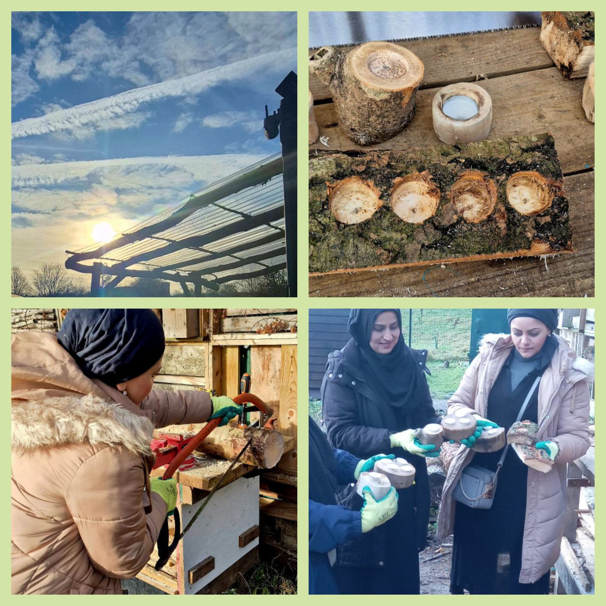community_oak's tweet photo. The Wild Women Natural Health Service session @NorthernRootsOL . This week, the women made candle holders using wood from trees 🌳 don't they look amazing! #ImprovingMentalHealth #Recycle #Reuse #reducingloneliness
@PennineCareNHS @OldhamCouncil @evefrancisholt https://t.co/u65y2DPLaI