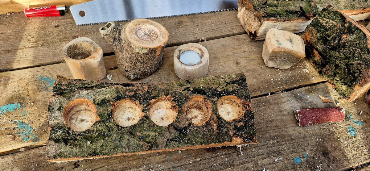 community_oak's tweet photo. The Wild Women Natural Health Service session @NorthernRootsOL . This week, the women made candle holders using wood from trees 🌳 don't they look amazing! #ImprovingMentalHealth #Recycle #Reuse #reducingloneliness
@PennineCareNHS @OldhamCouncil @evefrancisholt https://t.co/u65y2DPLaI