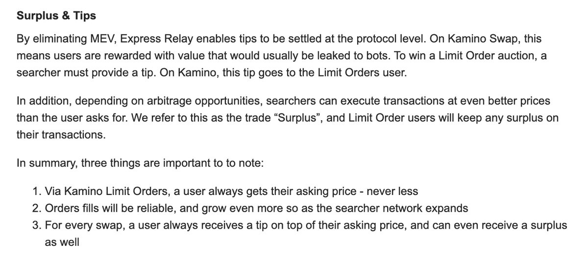 honestly pretty cool implementation from <a href="/KaminoFinance/">Kamino</a> 

even better than the mechanism, is the marketing on this product. its absolutely brilliant, rebranding limit orders as zero slippage is verifiably genius. big props to the kamino growth/marketing team

limit orders by