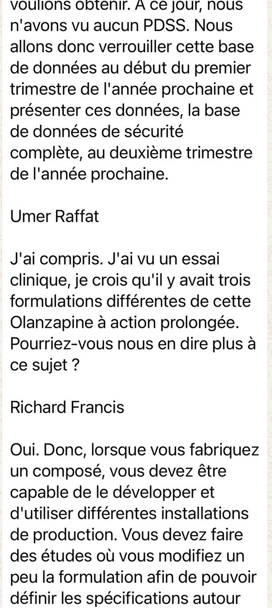BelfortSalah's tweet photo. Retranscription en français de la conférence de Teva 7th Annual Evercore HealthCON de ce jour.
#Medincell #uzedy #olanzapine https://t.co/aHUJsJct9Q