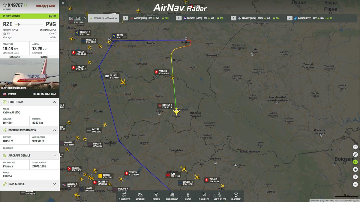 AirNavRadar's tweet photo. π Flight of the Day: K49767 from RzeszΓ³w to Shanghai! π«β‘οΈπ
π RzeszΓ³w is a key gateway to Ukraine, thanks to its strategic location near the Polish-Ukrainian border.
Track it live: https://t.co/KUANE8R4KJ βοΈ
#Aviation #FlightTracking #AirNavRadar #RadarBox https://t.co/L3WK93INLQ