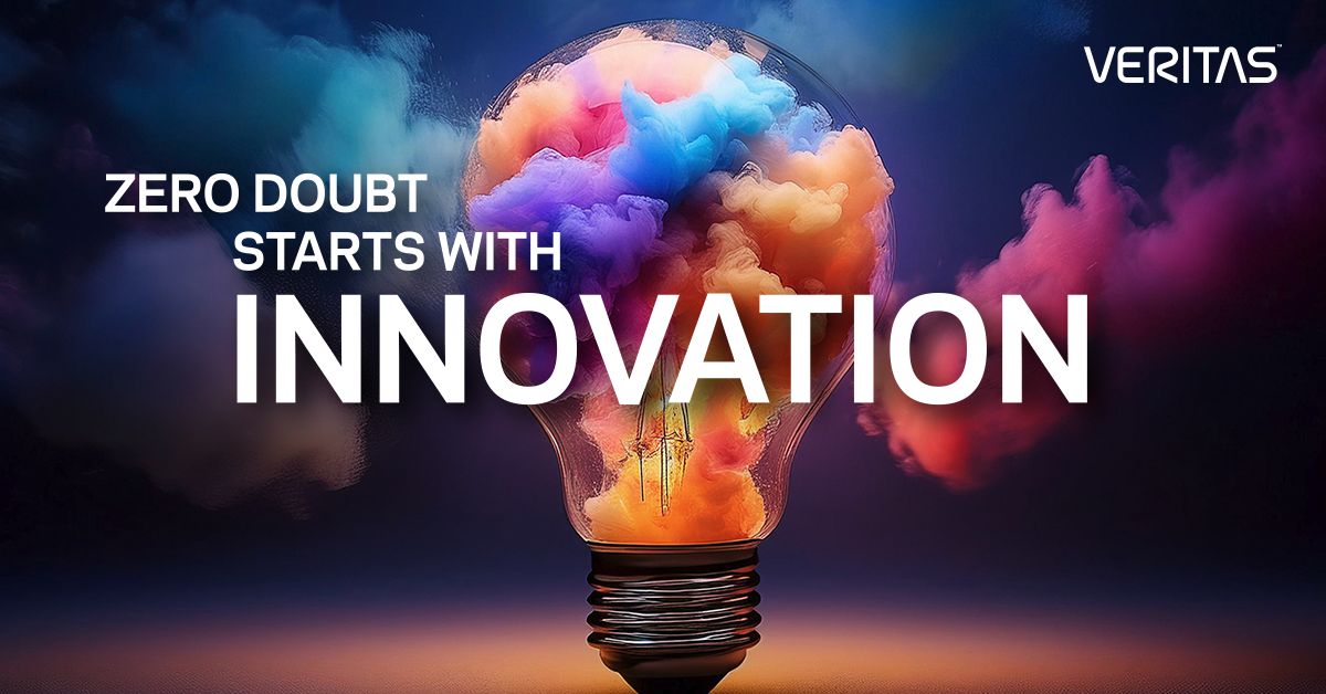 Zero Doubt starts with innovation. At Veritas, we innovate to empower you. See how Veritas is pushing the boundaries of enterprise-scale data management and protection. Learn more: vrt.as/4eLKv8T