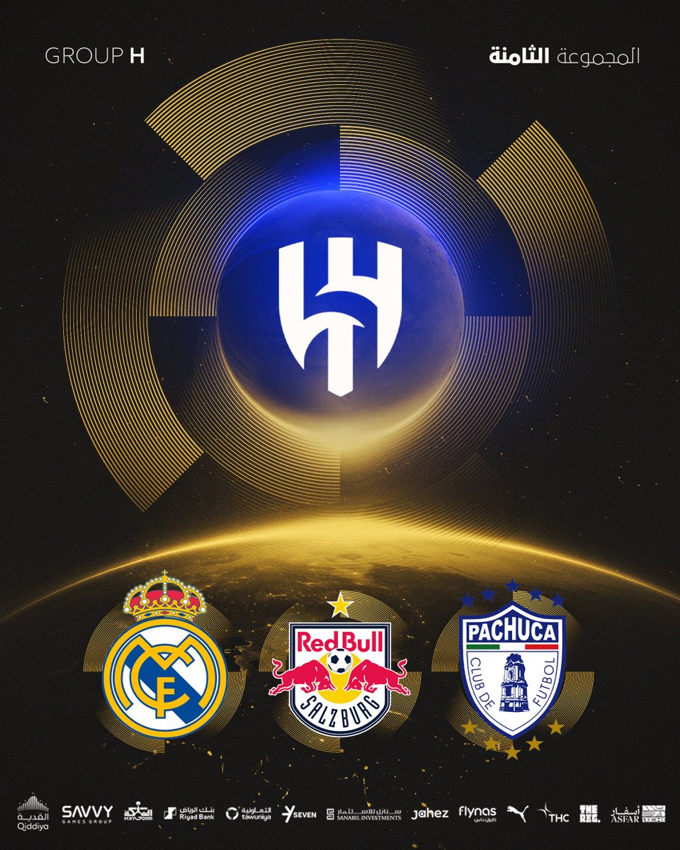 نادي الهلال السعودي (@alhilal_fc) on Twitter photo قرعة <a href="/FIFACWC/">FIFA Club World Cup</a> ⚽️
كبير آسيا #الهلال في المجموعة H إلى جوار
🔹 <a href="/realmadrid/">Real Madrid C.F.</a>
🔹 <a href="/RedBullSalzburg/">FC Red Bull Salzburg</a>
🔹 <a href="/Tuzos/">Club Pachuca</a>
#FIFACWC
#TakeItToTheWorld قرعة <a href="/FIFACWC/">FIFA Club World Cup</a> ⚽️
كبير آسيا #الهلال في المجموعة H إلى جوار
🔹 <a href="/realmadrid/">Real Madrid C.F.</a>
🔹 <a href="/RedBullSalzburg/">FC Red Bull Salzburg</a>
🔹 <a href="/Tuzos/">Club Pachuca</a>
#FIFACWC
#TakeItToTheWorld