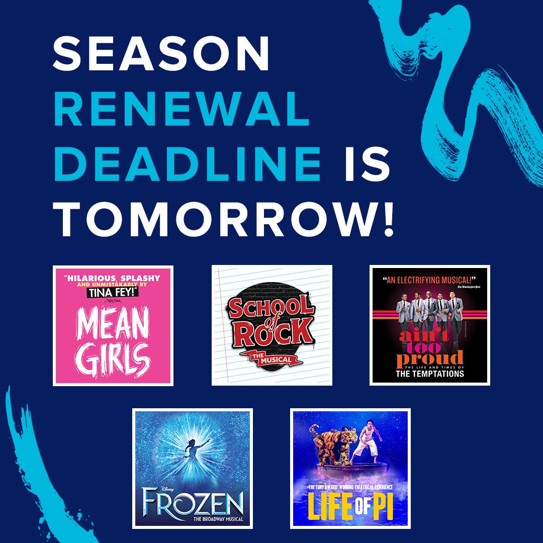 ❗Reminder! The deadline to renew your season tickets is tomorrow—Friday, December 6! 

🌐 Renew online at bit.ly/49nk2Ne
📞 Renew by phone at 816.363.7827
🧍 Renew in-person at our ticket office window