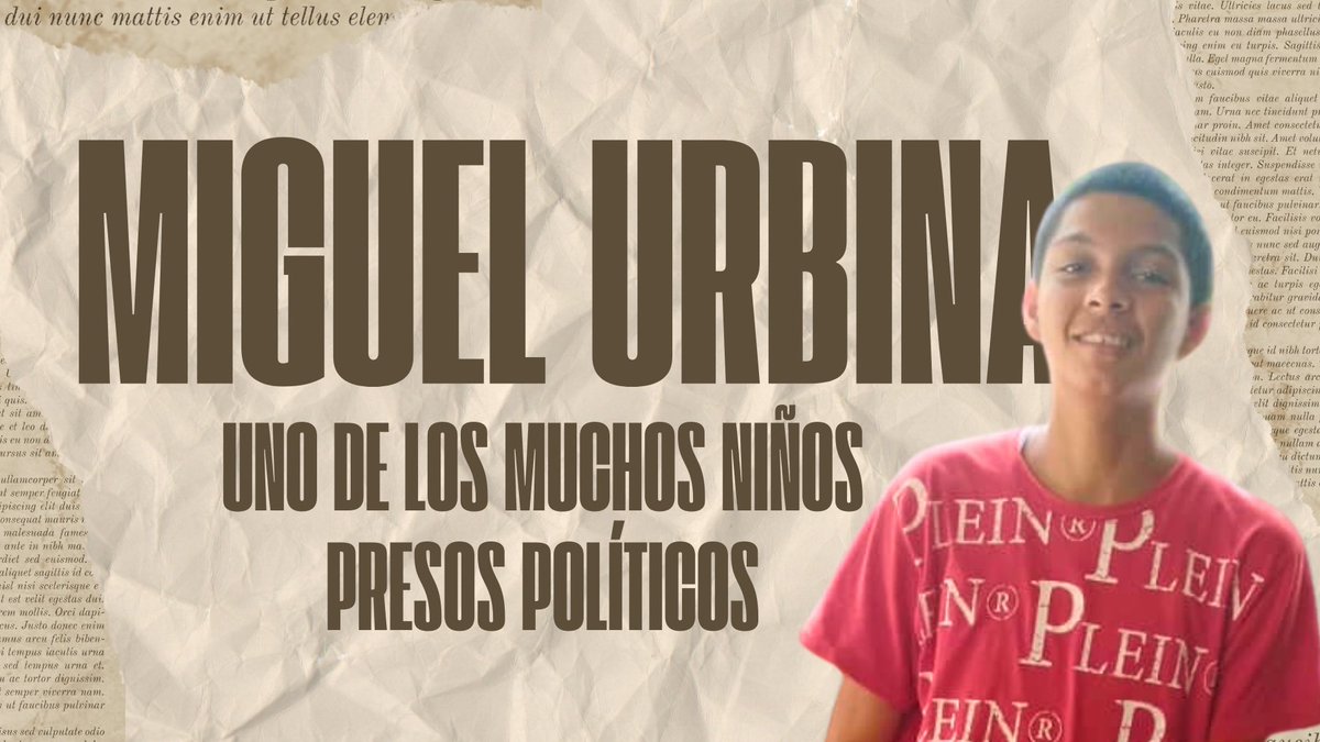 EmaFigueroaC's tweet photo. En #Venezuela, el régimen mantiene secuestrados a niños como Miguel Urbina, detenido arbitrariamente, acusado injustamente de terrorismo y sometido a torturas. Ayuda a compartir su historia. 

#LiberenALosPresosPoliticos

Link acá ⬇️
https://t.co/RsedxdoIFB https://t.co/thStwzdGwT